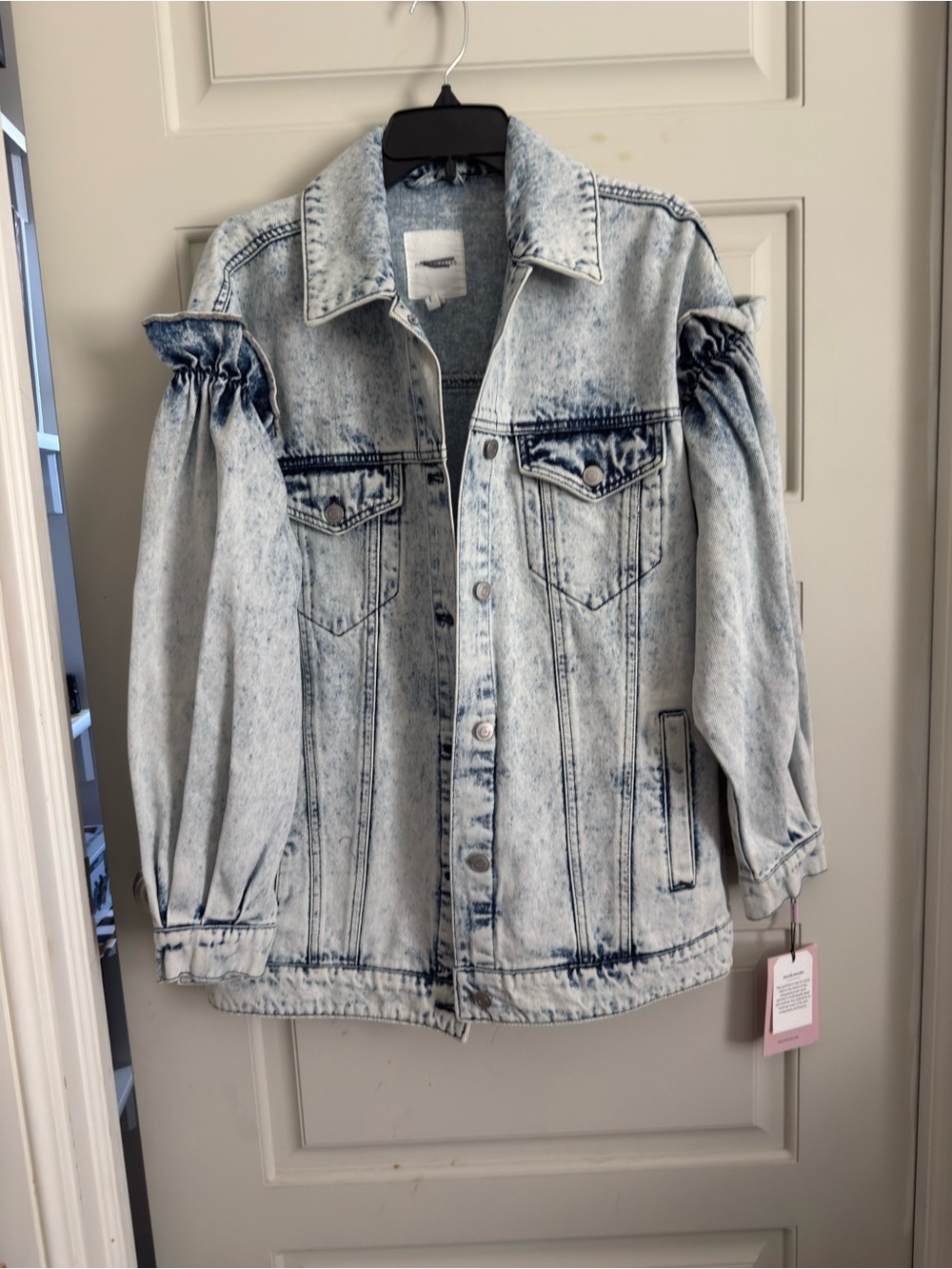 Avec Les Filles  Acid-Wash Denim jacket